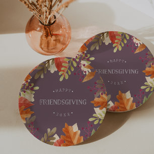Autumn Bounty   Happy Friendsgiving Paper Plate
