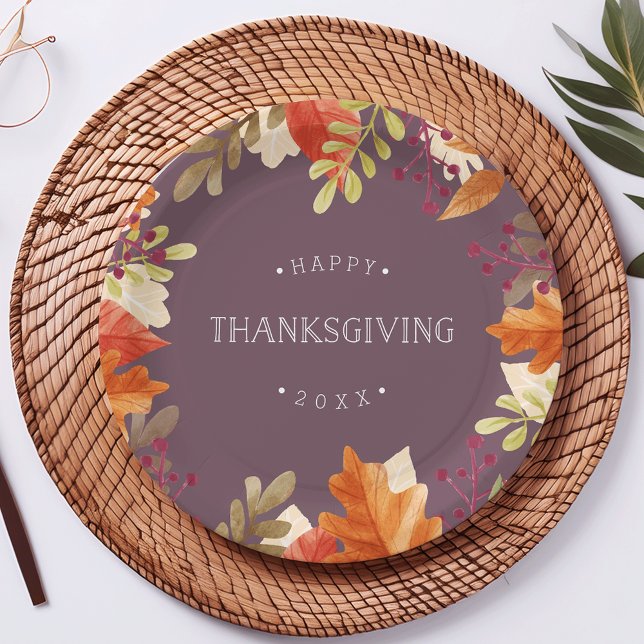 Autumn Bounty | Happy Thanksgiving Paper Plate (Creator Uploaded)