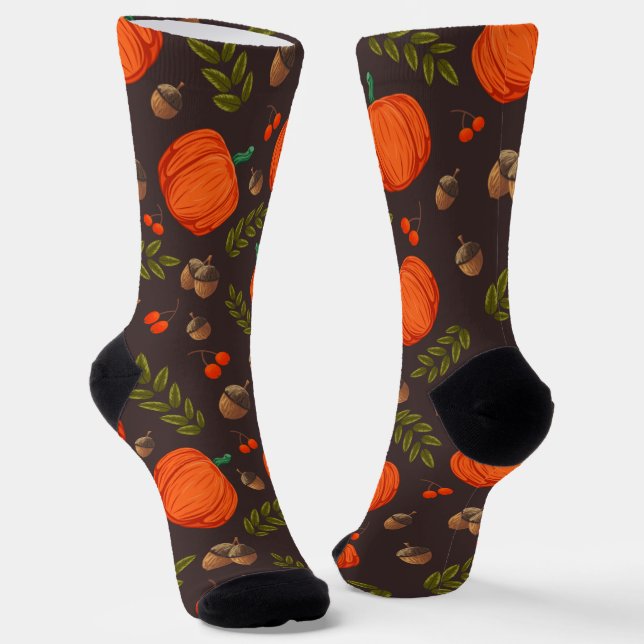 "Autumn Bounty" Pattern Socks (Angled)
