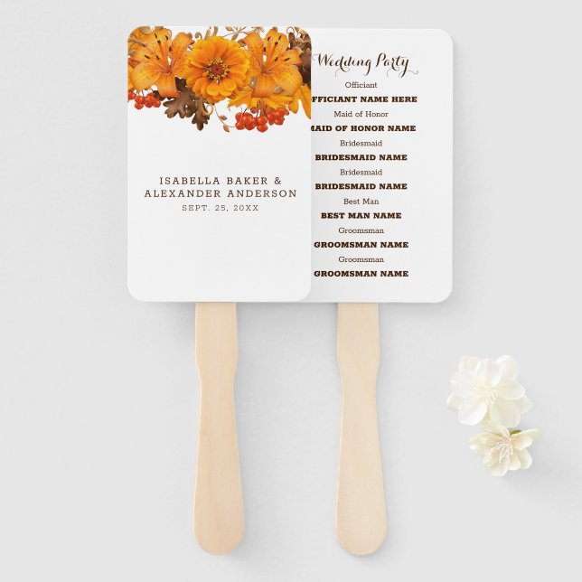 Autumn Bouquet Hand Fan (Front and Back)