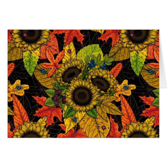 Autumn bouquet on black (Front Horizontal)