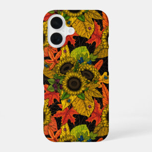 Autumn bouquet on black iPhone 16 case