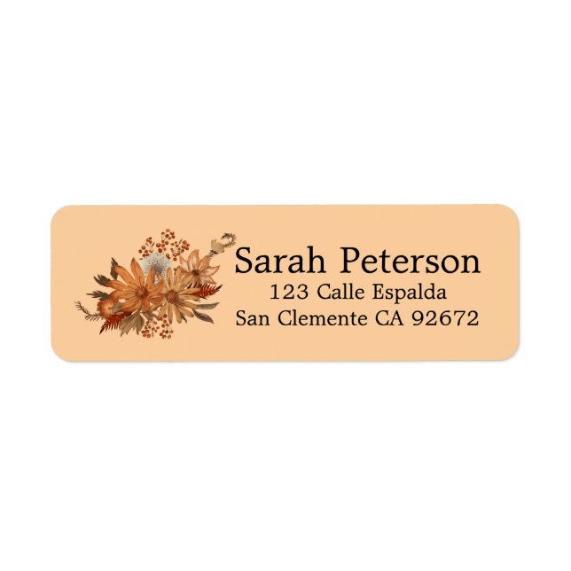 Autumn bouquet Return Address Label (Front)
