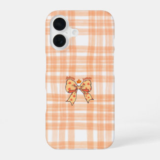 Autumn Bow Aesthetic Cosy Orange iPhone 16 Case