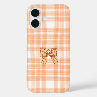 Autumn Bow Aesthetic Cosy Orange iPhone 16 Case