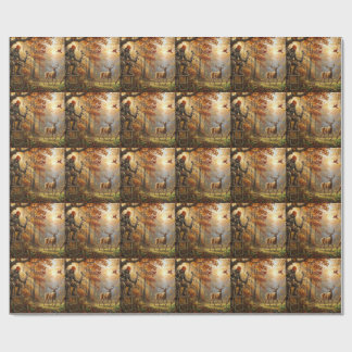 Autumn Bow Hunter Deer Stand Wrapping Paper