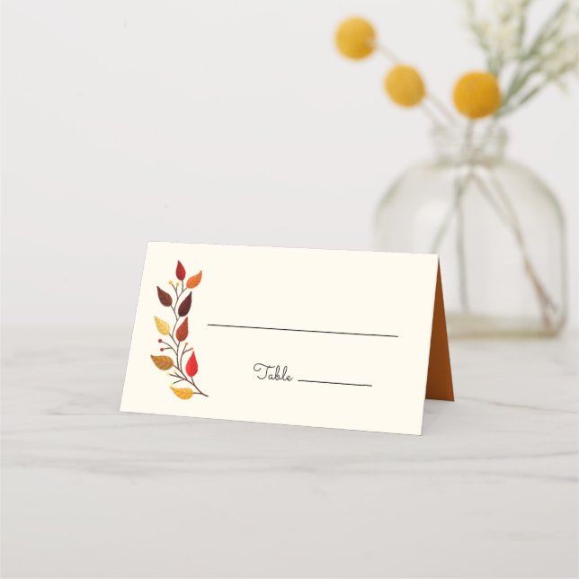 Autumn Branch Fall Wedding Place Card (Front)