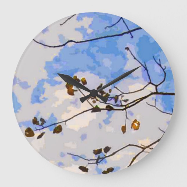 Autumn Branches Abstract Wall Clock (Front)