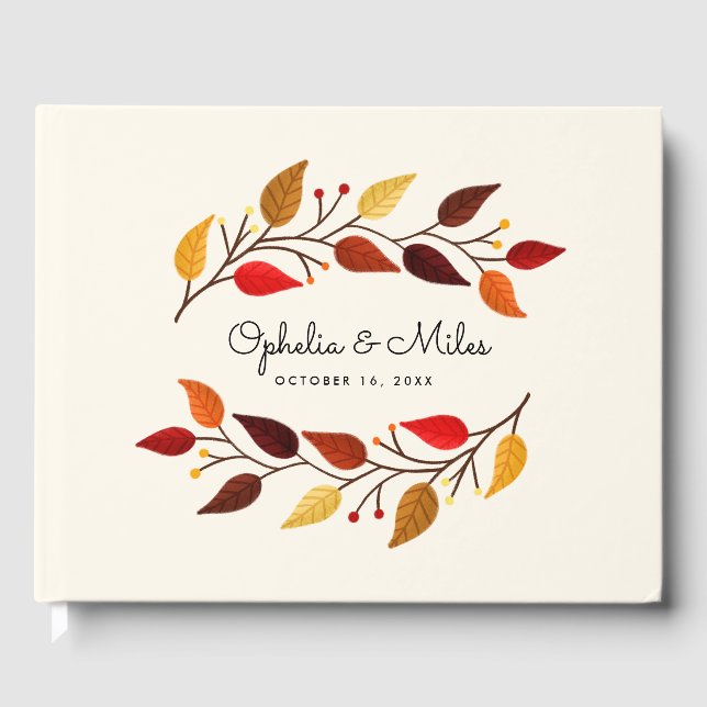 Autumn Branches Fall Wedding Guest Book (Front)