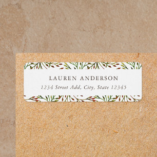Autumn Branches Personalised Return Address Label