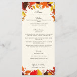 Autumn Branches Wedding Menu<br><div class="desc">This charming fall themed wedding menu features leaves along both the top and bottom. The menu template is broken up into starters,  main course,  and dessert,  but is easily editable to make it fit your fall event.</div>