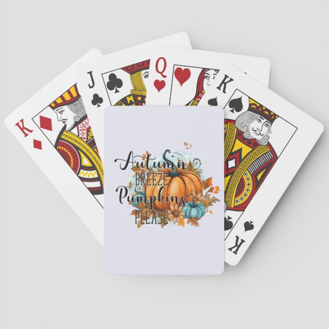 Autumn Breeze, Pumpkins Please – Cosy Fall Vibes Playing Cards (Back)