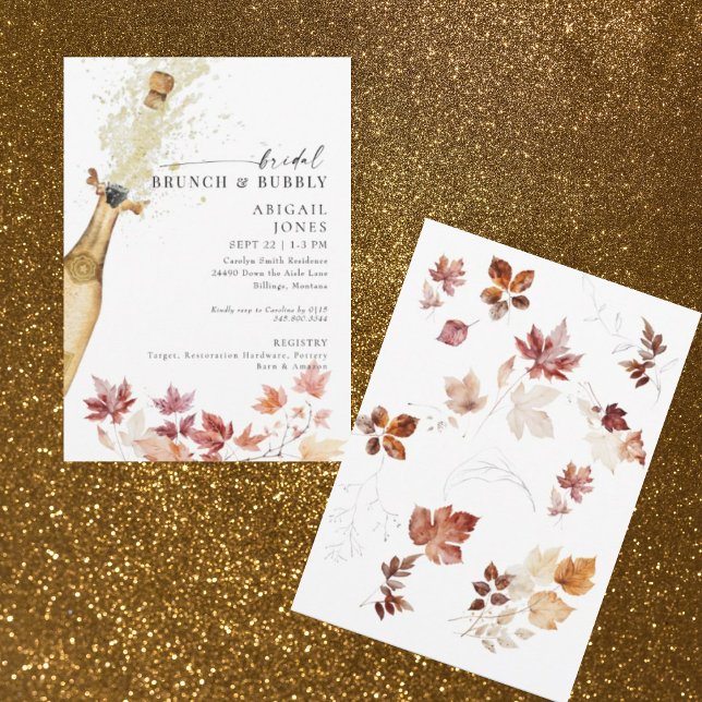 Autumn Bridal Brunch & Bubbly Champagne Shower Invitation (Creator Uploaded)