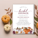 Autumn Bridal Shower Invitation<br><div class="desc">Autumn Bridal Shower Invitation. Celebrate the fall festivities with hand-painted watercolor pumpkins,  burgundy and terracotta fall flowers,  forest green and rust botanicals,  and burgundy handwritten calligraphy script. Let us help you make your bridal shower extra special with a beautiful invitation.</div>