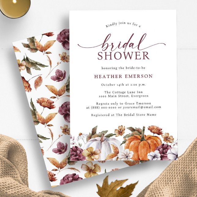 Autumn Bridal Shower Invitation (Pumpkin Fall In Love Bridal Shower Invitation by Painted Paperie)
