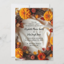 Autumn Bridal Wreath Invitation