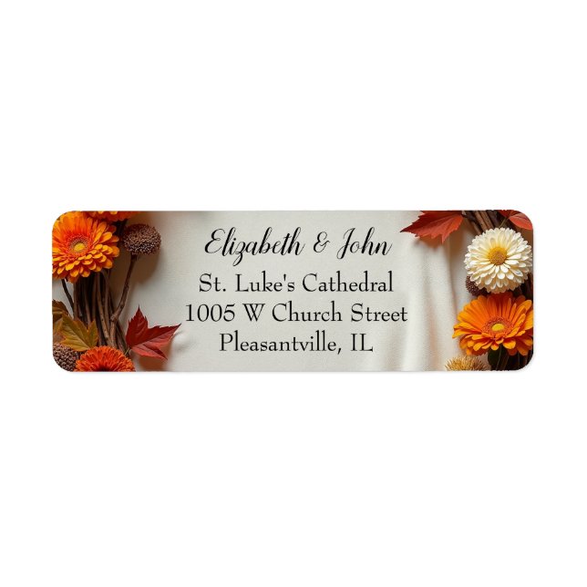 Autumn Bridal Wreath Return Address Label (Front)
