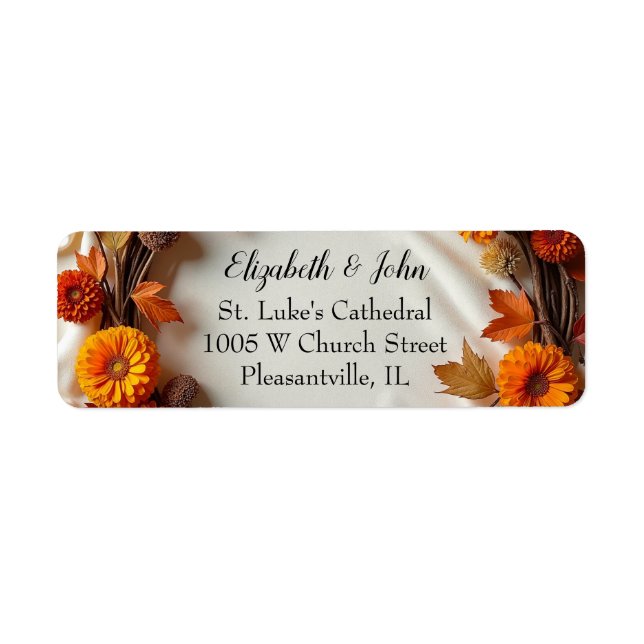 Autumn Bridal Wreath Return Address Label (Front)