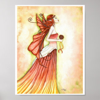 "Autumn Bride" fairy poster print