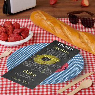 Autumn Bride Sunflower Bridal Shower Party Menu