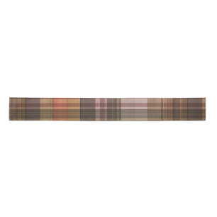 Autumn Brown and Orange Plaid Satin Ribbon