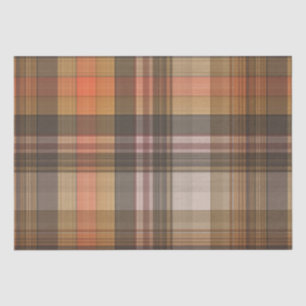 Autumn Brown and Orange Plaid  Tissue Paper