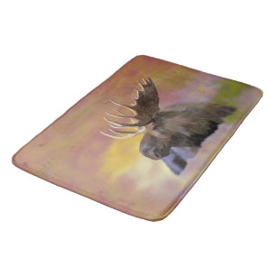 Autumn Bull Moose Bath Mat