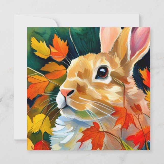 Autumn Bunny Holiday Card (Front)