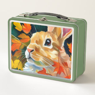 Autumn Bunny Metal Lunch Box