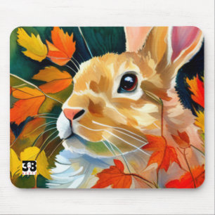 Autumn Bunny Mouse Pad