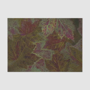 Autumn Burgundy Gold Glowing Dark Maple Leaves Tissue Paper