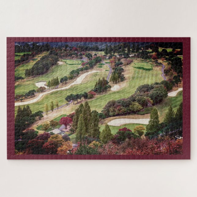 Autumn & Burgundy Golf Course  Photo Jigsaw Puzzle (Horizontal)