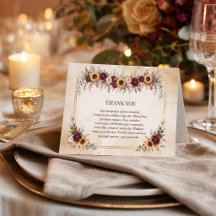 Autumn Burgundy Sunflower Wedding