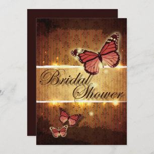 Autumn Butterfly Steampunk Bridal Shower Invitation