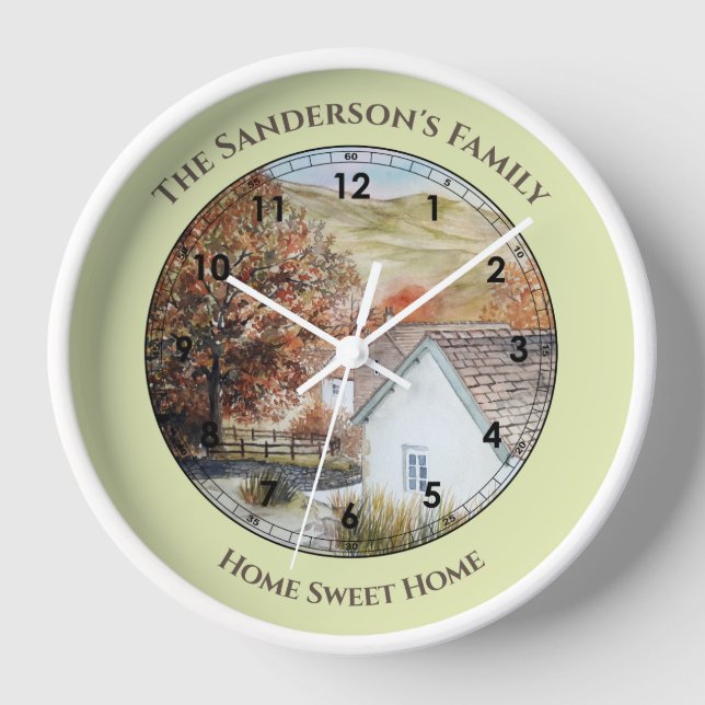 Autumn Buttermere Village Lake District England Clock (Front)