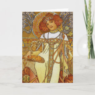 "Autumn" by Alphonse [Alfons]  Mucha Holiday Card