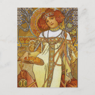 "Autumn" by Alphonse [Alfons]  Mucha Postcard