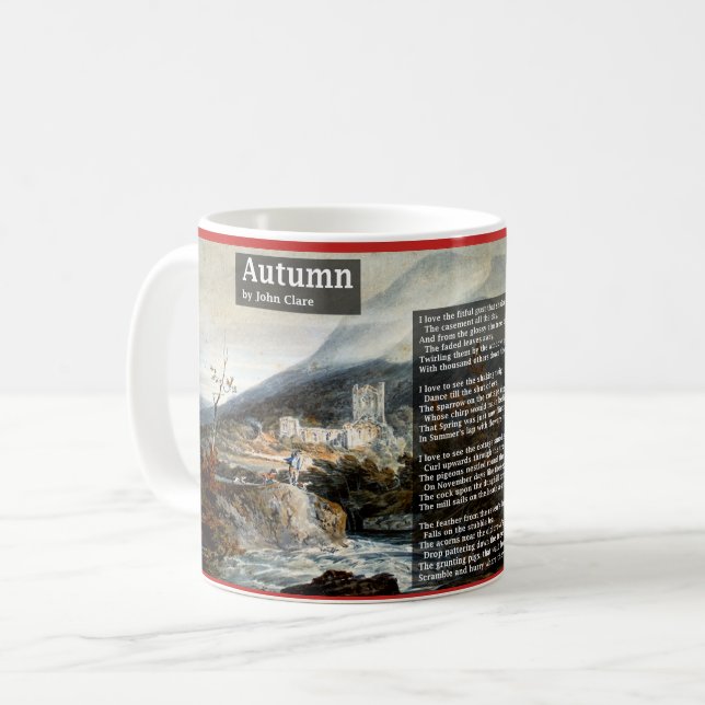Autumn by John Clare Poetry Coffee Mug (Front Left)