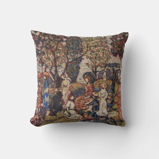Autumn by Maurice Prendergast, Vintage Fine Art Cushion (Front)