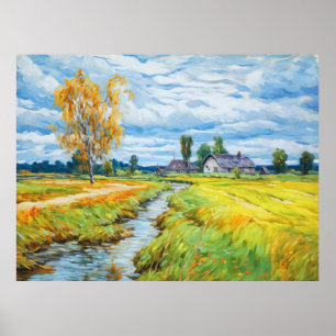 Autumn by the Havel River Poster