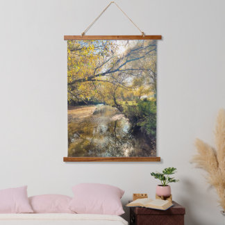 Autumn by the river hanging tapestry