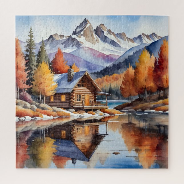 Autumn Cabin Jigsaw Puzzle (Vertical)