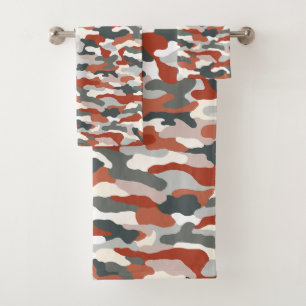Autumn Camouflage Bath Towel Set