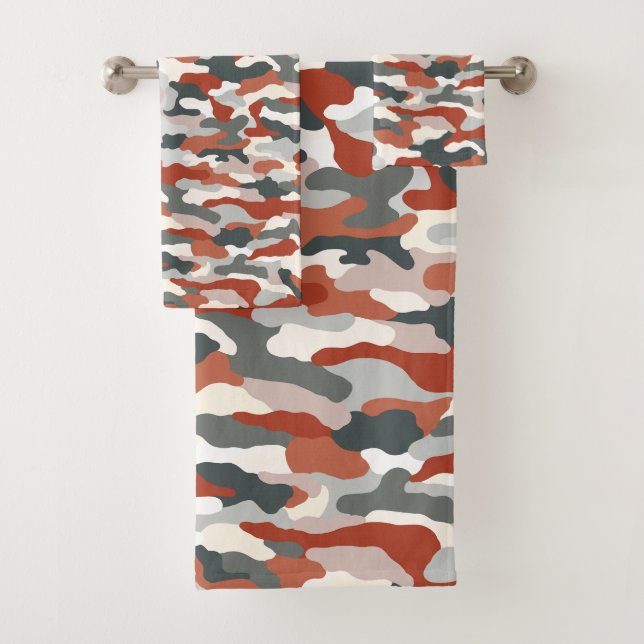 Autumn Camouflage Bath Towel Set (Insitu)
