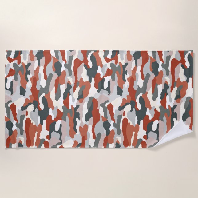 Autumn Camouflage Beach Towel (Front)