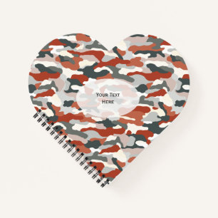 Autumn Camouflage Heart Notebook