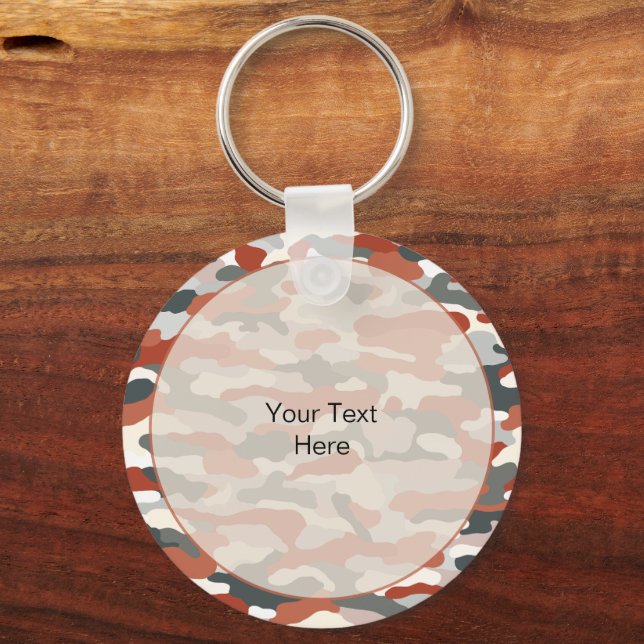 Autumn Camouflage Rugged Aluminium Key Ring (Back)