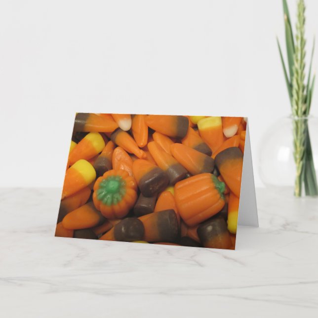 Autumn Candy Corn Greeting Card (Front)