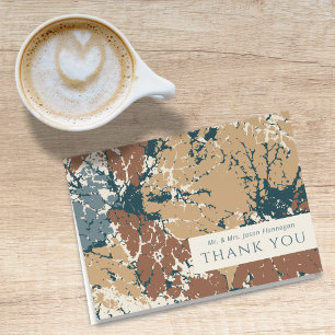 Autumn Caramel Cinnamon Leaves Wedding Thank You Card