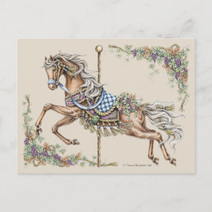 Autumn Carousel Horse Post Card